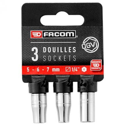 FACOM R.SPB - Jeu de douilles 1/4'' (3 pièces)
