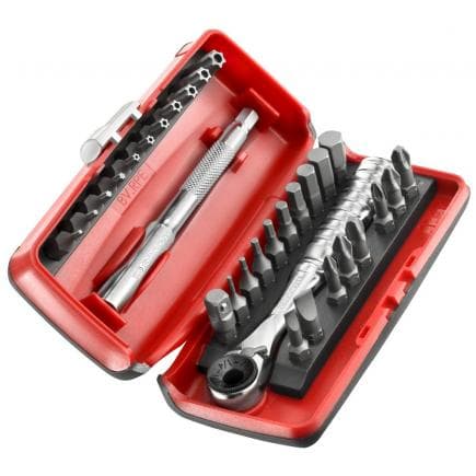 FACOM R.PEJ31 - Coffret 1/4'' 31 pièces de taille métrique avec cliquet porte-embouts
