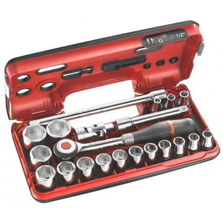 FACOM S.360DBOX1 - Coffret DBOX douilles 1/2'' 6 pans métriques (21 pcs.)