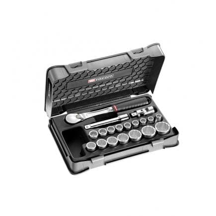 FACOM SL.161-2P12 - Jeu de douilles 1/2'' métriques, 12 pans (19 pcs.)
