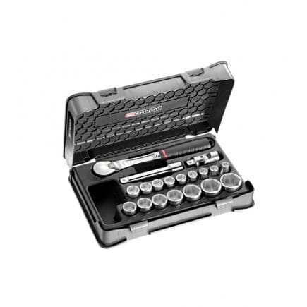 FACOM SL.161-2P6 - Jeu de douilles 1/2'', 6 pans, métriques (19 pcs.)