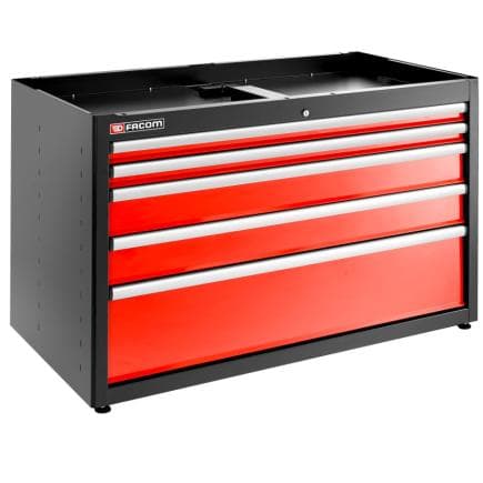 FACOM JLS3-MBD5T - Meuble bas double à 5 tiroirs, rouge