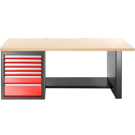 FACOM JLS3-2MW7DL - Etabli 2,2 m avec plan de travail en bois et 7 tiroirs, bas