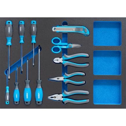 FERVI TM01/048 - Jeu d’outils automobiles sous forme thermoformée souple (12 pièces)