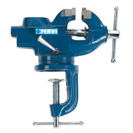 FERVI 0146/60 - Étau pivotant en acier avec pince