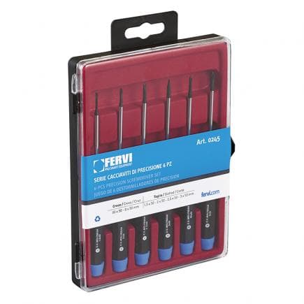 FERVI 0245 - Jeu de tournevis de précision chrome-molybdène-vanadium (6 pcs.)