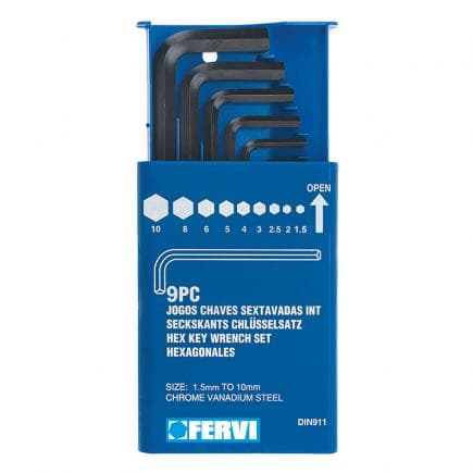 FERVI 0269 - Jeu de clés hexagonales (9 pcs.)