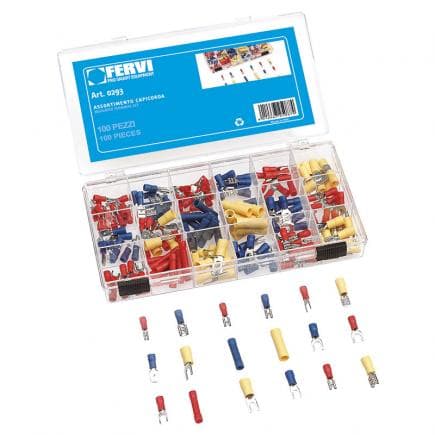 FERVI 0293 - Assortiment de cosses de câble isolées (200 pcs.)