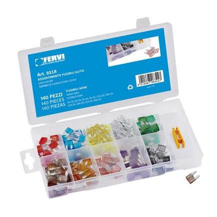 FERVI 0318 - Assortiment fusibles voiture 10,9x3,6x16,3 mm