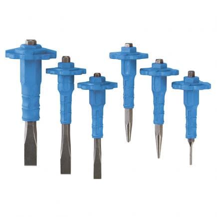 FERVI 0391 - Jeu de Burins, poinçons et burins avec protège-main (6 pcs.)