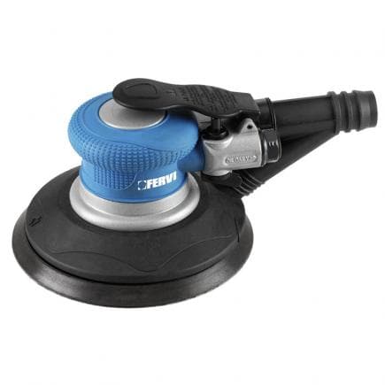 FERVI 0460 - Ponceuse orbitale aléatoire pneumatique 150 mm avec orbite 2,5 mm et accessoires