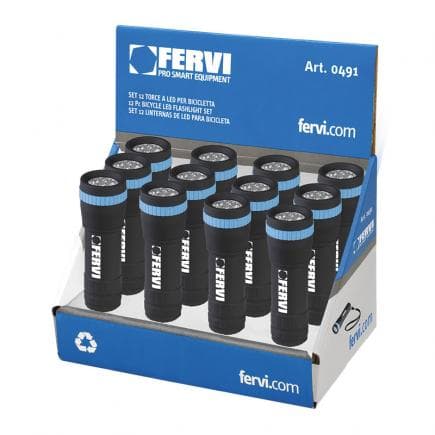 FERVI 0491 - Bike/pocket led flashlight set (12 pcs.)