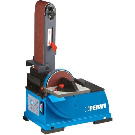 FERVI 0523 - Ponceuse à bande banc inclinable 375 W ø150 mm
