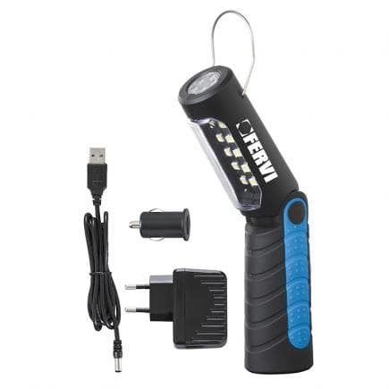 FERVI 0597 - Lampe à LED rechargeable 3,7 V 1800 mAh