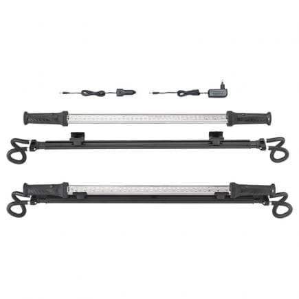 FERVI 0840 - Lampe LED rechargeable magnétique avec batterie au lithium 7,4 V - 1800 mAh et crochets extensibles