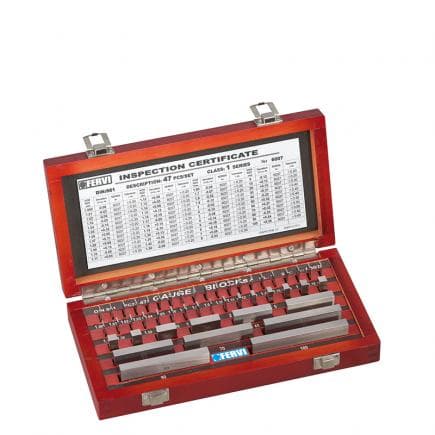 FERVI B047/1 - Jeu de cales parallèles plates en acier rodé avec grade 1 (47 pcs.)