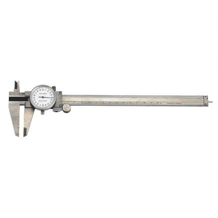 FERVI C006/150 - Pied à coulisse avec cadran en acier inoxydable avec une précision de 0,02 mm