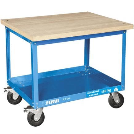 FERVI C009 - Chariot avec plateau en bois 1000x800x810 mm