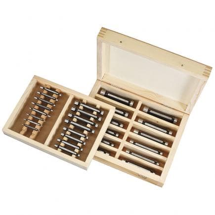 FERVI C025/32/62 - Jeu de jauges à tampon lisses go no go H7 trempées (16 pcs.)