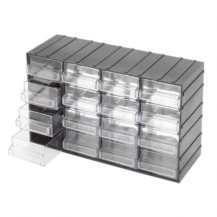 FERVI C085/16 - Commode avec 16 tiroirs extractibles transparents
