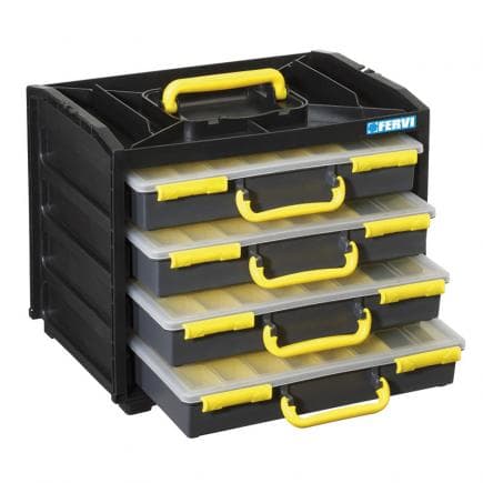 FERVI C313 - Meuble à tiroirs avec 4 mallettes petites pièces 377x265x310 mm
