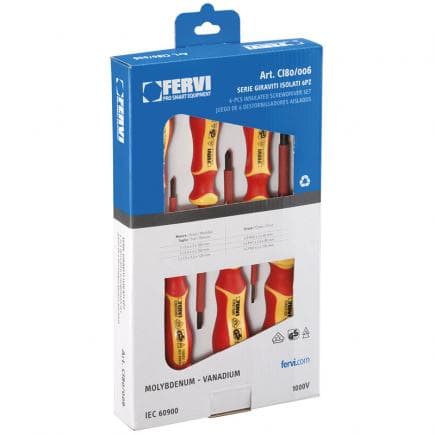 FERVI CI80/006 - Jeu de tournevis isolés (6 pièces)