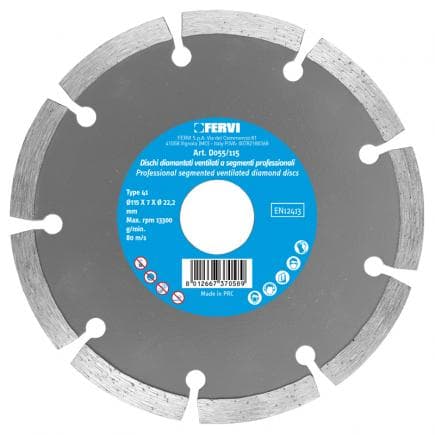 FERVI D055/115 - Disques diamantés ventilés segmentés professionnels