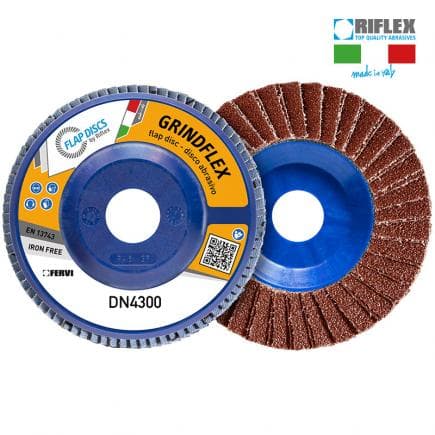 FERVI DN4300.217 - Disque à lamelles plat Grindflex Dual Flap en oxyde d'aluminium et or