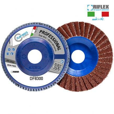 FERVI DN8300.217 - Disque à lamelles plat Professional Dual Flap en oxyde d'aluminium et platine