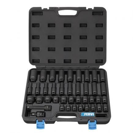 FERVI I340 - Jeu de douilles à choc normales et longues (40 pcs.)