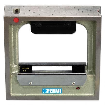 FERVI L150 - Niveau à bulle carré avec 2 faces planes et 2 faces prismatiques