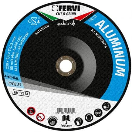 FERVI MSD7230/7.0 - Disque de ponçage professionnel en aluminium 230x7x22mm