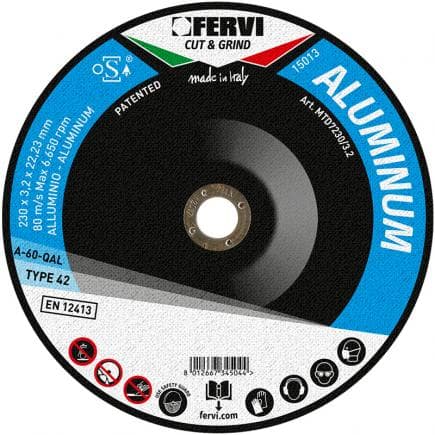 FERVI MTD7230/3.2 - Disque à découper professionnel en aluminium 230x3,2x22mm