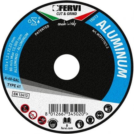 FERVI MTP7115/1.3 - Disque à tronçonner pour aluminium plat