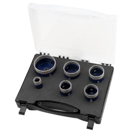 FERVI P034/06S - Jeu de mèches et coupelles diamantées M14 à jante continue (6 pcs.)
