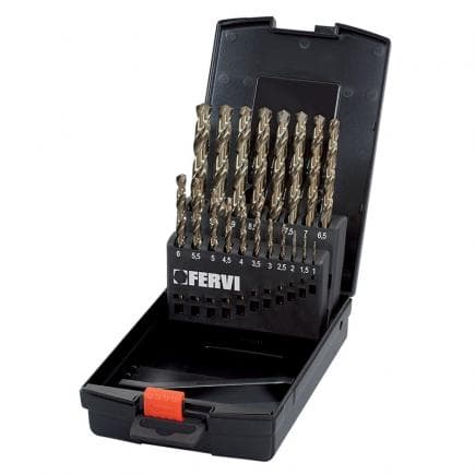 FERVI P064/19A - Jeu de forets au cobalt 135° (19 pcs.)