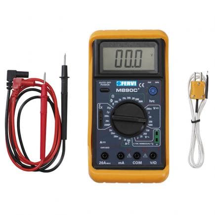 FERVI T050 - Multimètre numérique avec sonde de mesure de température