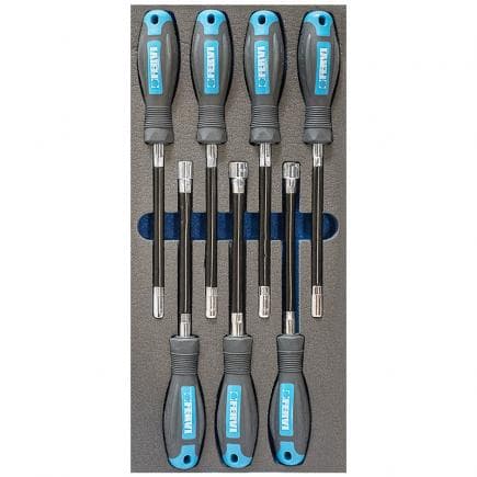 FERVI TM01/029 - Jeu de clés à douilles flexibles avec poignée thermoformée souple (7 pcs.)