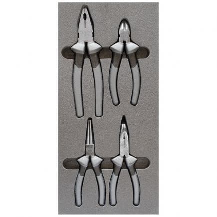 FERVI TM01/041 - Plier chrome plated 200mm set in foam tray (4 pcs.)