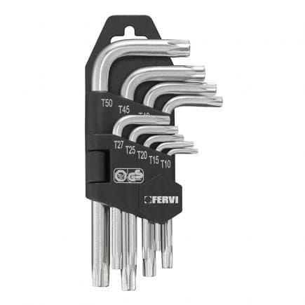 FERVI 0220/C - Jeu de clés Torx courtes (9 pièces)
