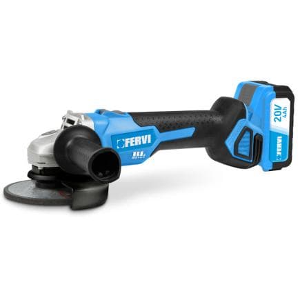 FERVI FB20AG3AB-14B - Meuleuse d’angle sans-fil 125mm 4Ah 20V (avec batterie et chargeur)