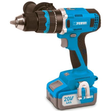 FERVI FB20ID3AB-14B - Perceuse/visseuse à percussion 4Ah 20V (avec batterie et chargeur)