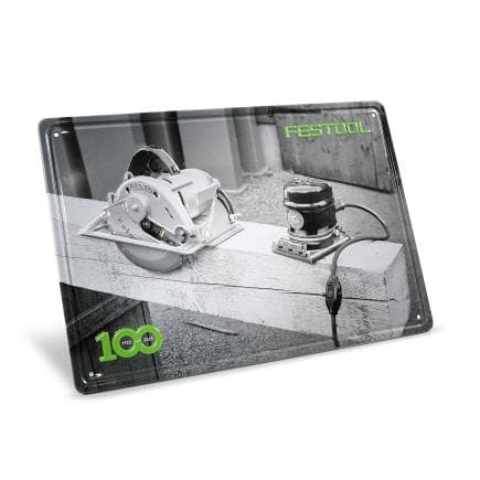 FESTOOL 578400 - MES-FT1 100Y - Plaque signalétique en tôle 100 ans de machines de style rétro