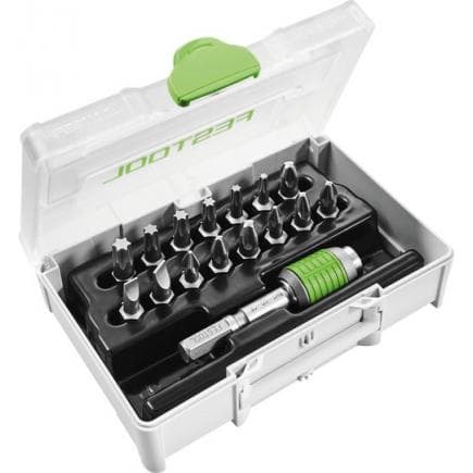 FESTOOL 205822 - Assortiment d'inserts SYS3 XXS avec porte-embouts à changement rapide CENTROTEC BHS 60 CE (15 pcs.)