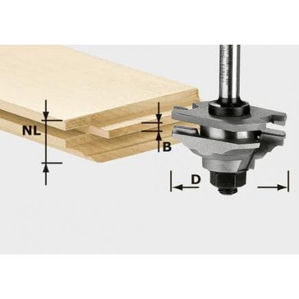 FESTOOL 490643 - Fraise à profiler élastique HW S8 D46 x D12-FD