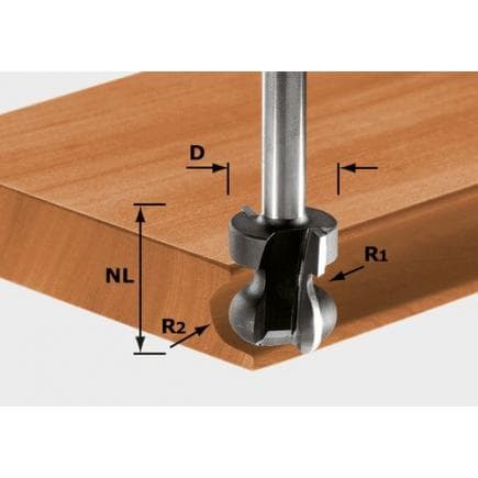 FESTOOL 491140 - Fraise pour poignées HW S8 D22/16/R2.5+6