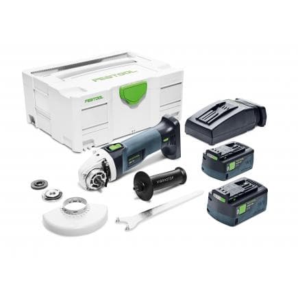 FESTOOL 577241 - Meuleuse d'angle sans fil AGC 18-125 5.2 EBI-Plus avec 2 batteries et chargeur