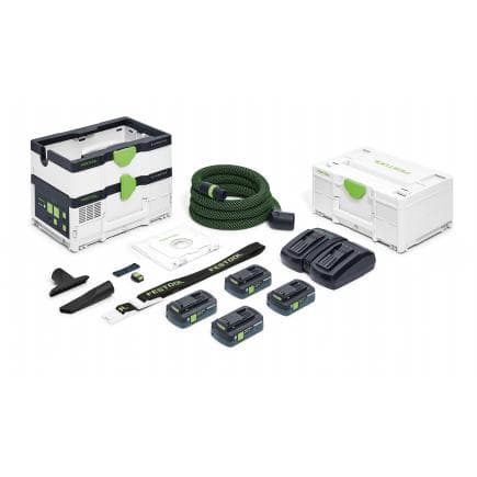 FESTOOL 576942 - Unité d'aspiration mobile à batterie CTMC SYS HPC 4.0 I-Plus CLEANTEC avec 4 batteries et chargeur