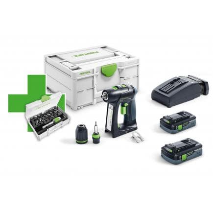 FESTOOL 577187 - Perceuse-visseuse sans fil C 18 HPC 4.0 I-Plus Promo 21 avec 2 batteries et chargeur
