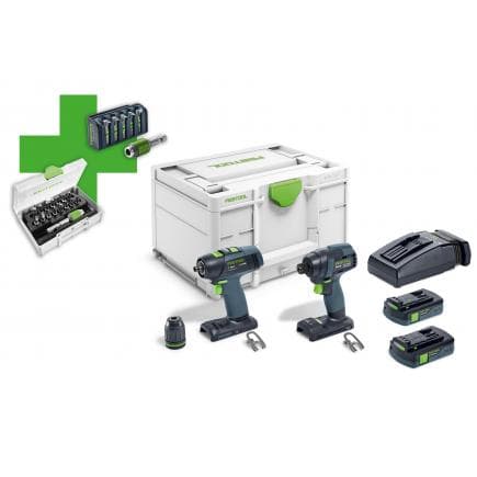 FESTOOL 577192 - TID 18 C 3,1-Set T18 Promo 21 tournevis et embouts avec 2 piles et chargeur